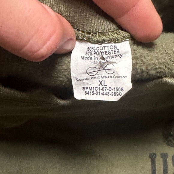 Vintage USMC Marine Corp Military Green Crewneck Sweatshirt - Picture 3 of 5